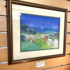 Pastel on paper by Ken Willes Australian artist 1919-1993 'Make up your mind'